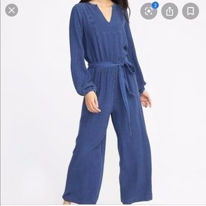 Old Navy Denim Look Jumpsuit Long Sleeve sz S Tall